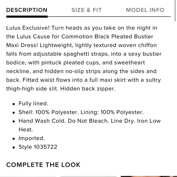 NWOT Lulus Cause for Commotion Black Pleated Bustier Maxi Dress - Picture 10 of 10